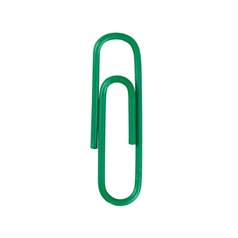 JAM PAPER Colorful Standard Paper Clips - Regular 1 Inch - Green Paperclips - 100/Pack - Image 3